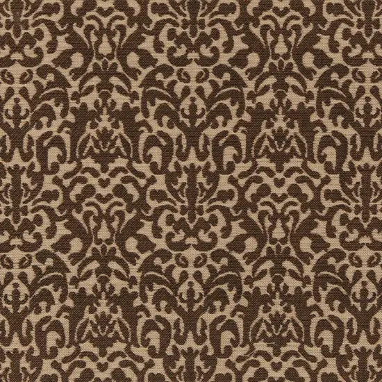 Teak - Brown Damask Upholstery Fabric 54 Inches" {1}