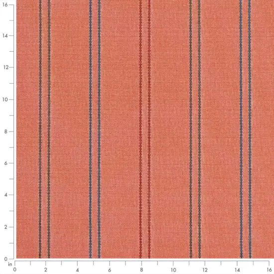 Punch - Coral & Peach Stripe Upholstery Fabric 54 Inches" {3}