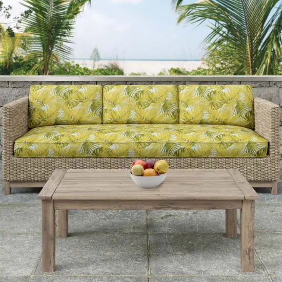 Aqua - Aqua & Teal,Green Leaves,Tropical & Botanical Upholstery Fabric 54 Inches" {3}