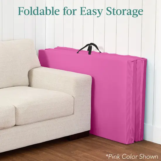 Best Choice Products 10ftx4ftx2in Folding Gymnastics Mat 4-Panel Exercise Workout Floor Mats w/ Handles Tie Dye {4}