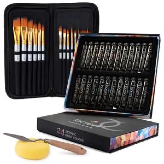 Premium Acrylic Paint Set with Paint Brush Set {1}