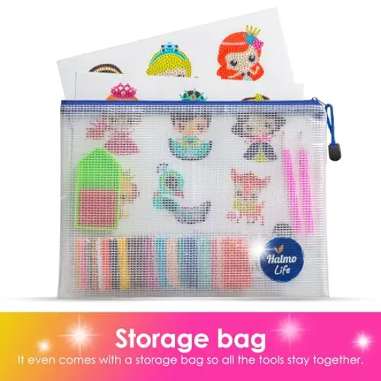 5D Diamond Painting Stickers Kits for Kids and Adult Beginners Gem Paint by Numbers Diamonds Arts for Boys and Girls Ages 6 7 8-12 DIY Princesses kit with Dots Gifts for Kid {4}