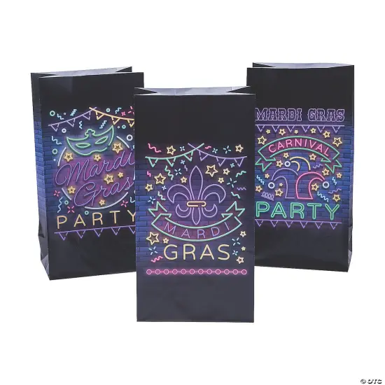 Mardi Gras Glow Treat Bags - 12 Pc. {2}