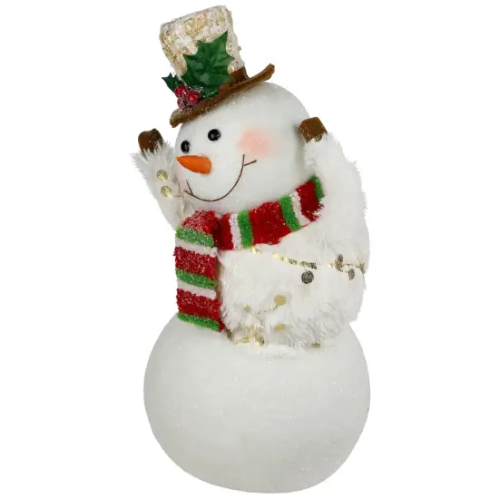 Northlight Smiling and Waving Snowman Christmas Figurine - 11.25" White {7}