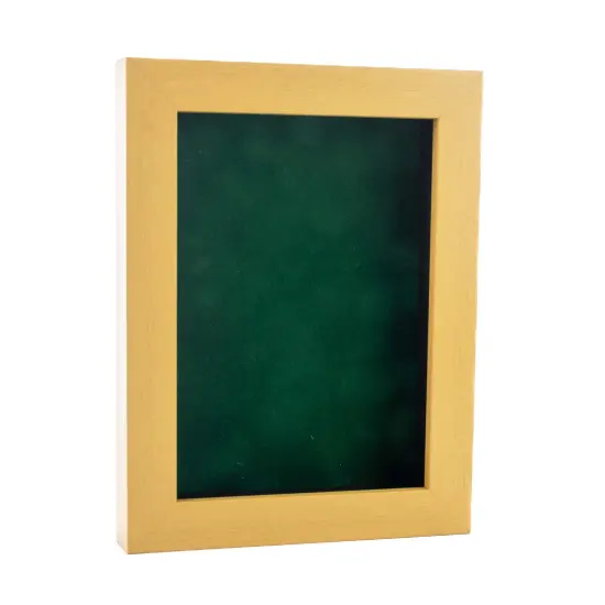 Classic Natural Wood Shadow Box Frame with Acrylic Front - Forest Green Suede Backing, 30 Sizes {2}