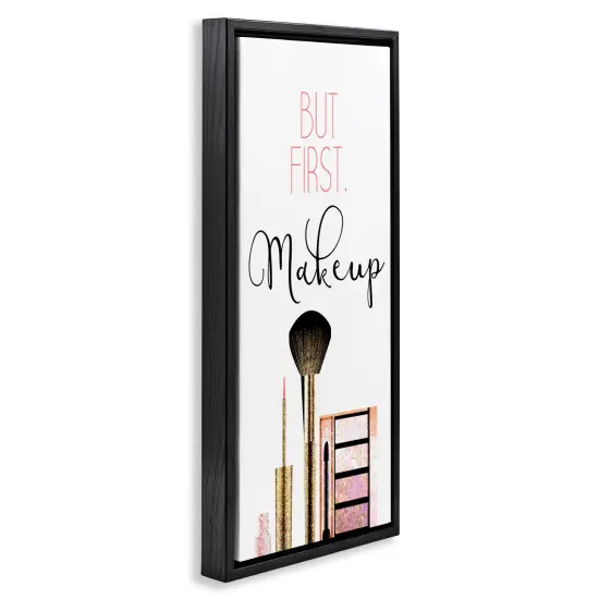 Stupell Industries First Makeup Modern Beauty Framed Floater Canvas Wall Art Black Floater Frame {3}