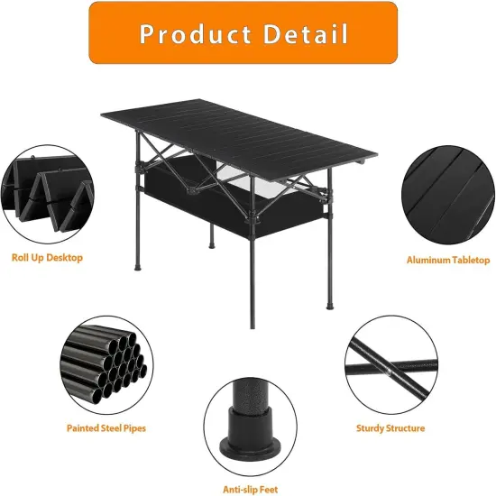 Folding Camping Table Folding Outdoor Table with Mesh Storage Bag {3}