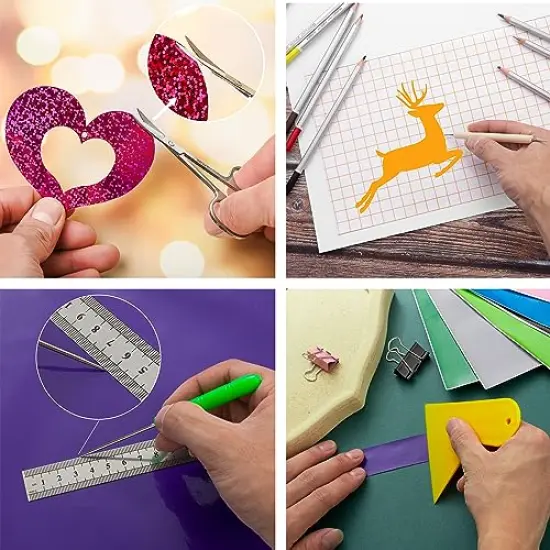 15 Pieces Craft Tools Set Weeding Tools Kit for Vinyl, Craft Vinyl Tools Kit for Weeding Vinyl, Silhouettes, DIY Art Work Cutting, Hobby, Scrapbook, Lettering {4}