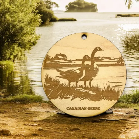 Ornament - Canadian Geese Raw Wood {3}