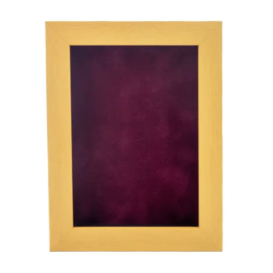 Classic Natural Wood Shadow Box Frame with Acrylic Front - Dark Red Suede Backing, 30 Sizes {4}