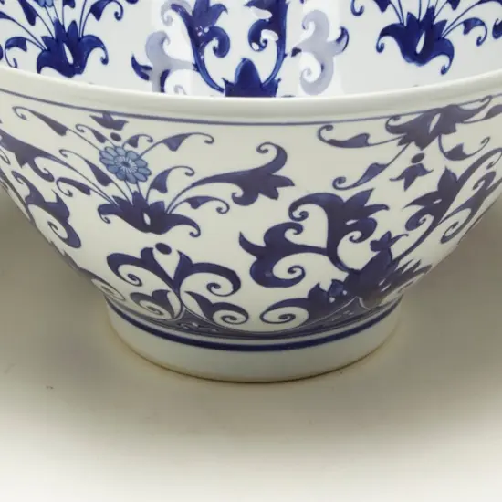 AA Importing 59817 16 Inch Blue & White Bowl {3}