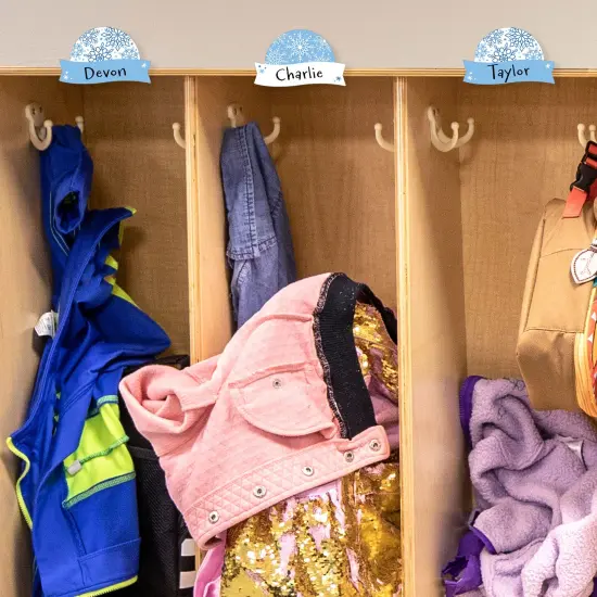 Big Dot of Happiness Winter Snowflakes - DIY Blank Paper Desk or Locker Labels - Classroom Name Tags - Set of 32 {5}