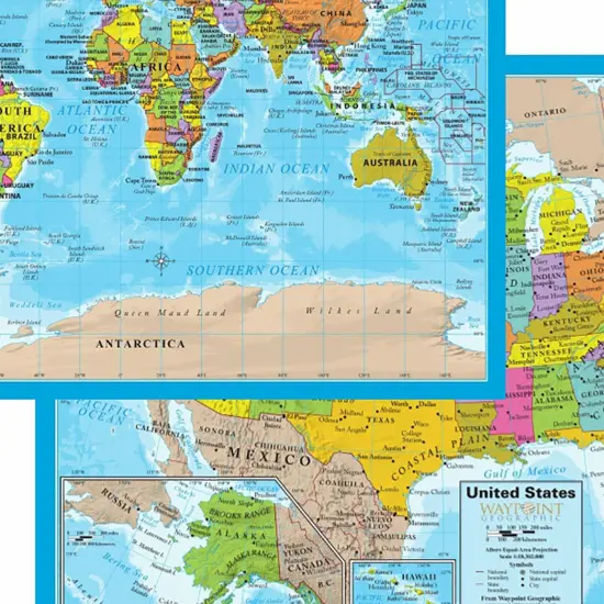 World/USA Laminated Notebook Maps, 32 Count {3}
