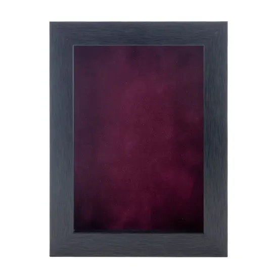 Elegant Charcoal Wood Shadow Box Frame with Acrylic Front - Dark Red Suede Backing, 30 Sizes {4}