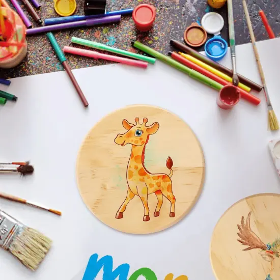 12 Pieces Unfinished Wood Coasters, 4 Inch Round Blank Wooden Coasters Crafts Coasters for DIY Architectural Models Drawing Painting Wood Engraving Wood Burning Laser Scroll Sawing {4}