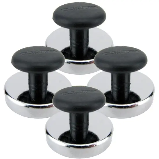 4 Pieces Round Base Magnets with Knob - 1.43" Diameter, 0.98" Total Height with 1" Diameter Knob, 16 Pound Pull, Chrome,HMKR-45X4 {2}