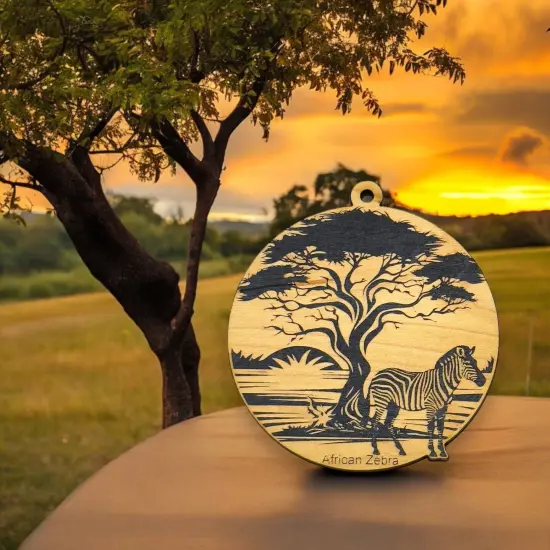 Ornament - Black - African Zebra {3}