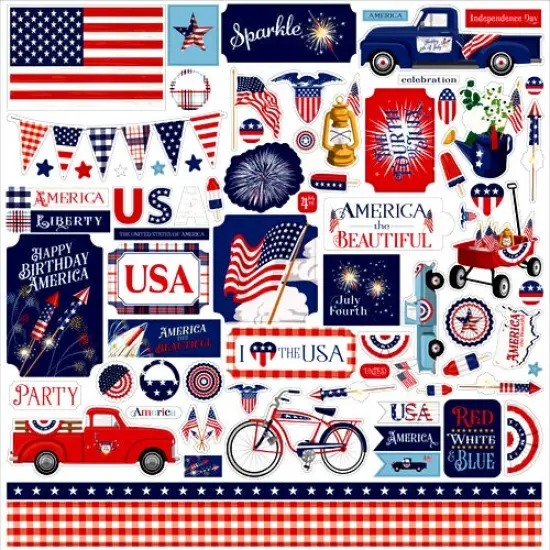 Carta Bella The Fourth Of July 12 x 12 Cardstock Stickers {1}