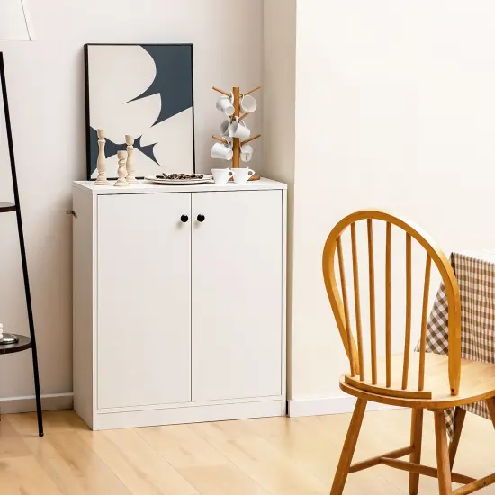 Costway 2-Door Storage Cabinet Buffet Cabinet with3 Shelves Sideboard for Kitchen Hallway {4}