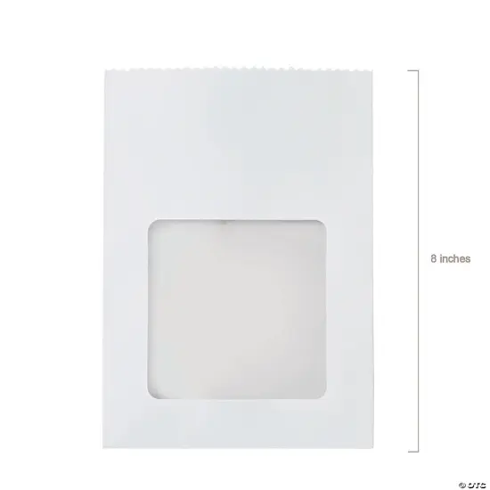 White Paper Treat Bags with Cellophane Window 5 3/4" x 8" - 24 Pc {3}