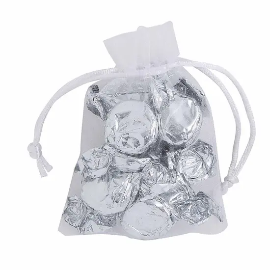 Mini Sheer Wedding Organza Drawstring Treat Bags 3 1/4" x 4 3/4" - 12 Pc. {5}