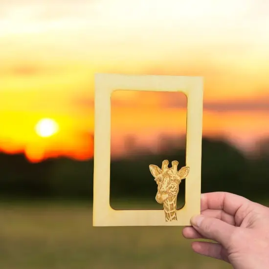 Giraffe Photo Frame Insert Mat - Baltic Birch (FRAME NOT INCLUDED) {6}