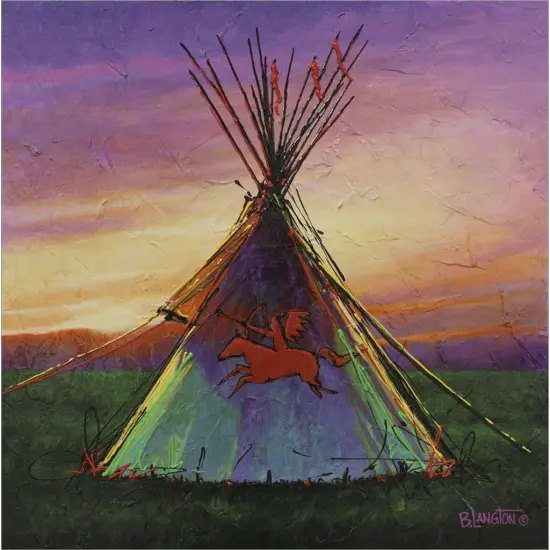 Red Horse by Bruce Langton 12" x 12" Canvas Wall Art {2}