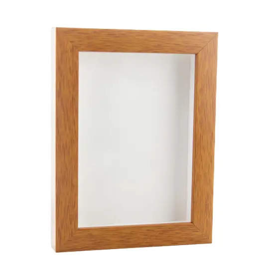 Warm Honey Brown Wood Shadow Box Frame with Acrylic Front - White Suede Backing, 30 Sizes {2}