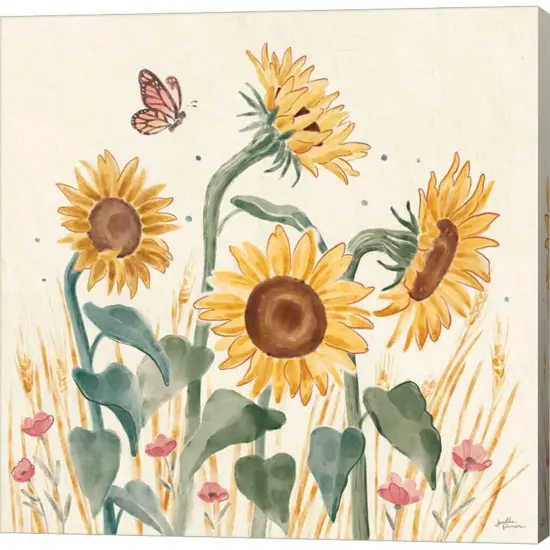 Sunflower Season II Bright by Janelle Penner 12" x 12" Canvas Wall Art {1}