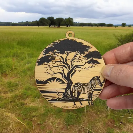 Ornament - Black - African Zebra {4}