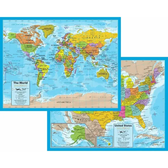 World/USA Laminated Notebook Maps, 32 Count {1}