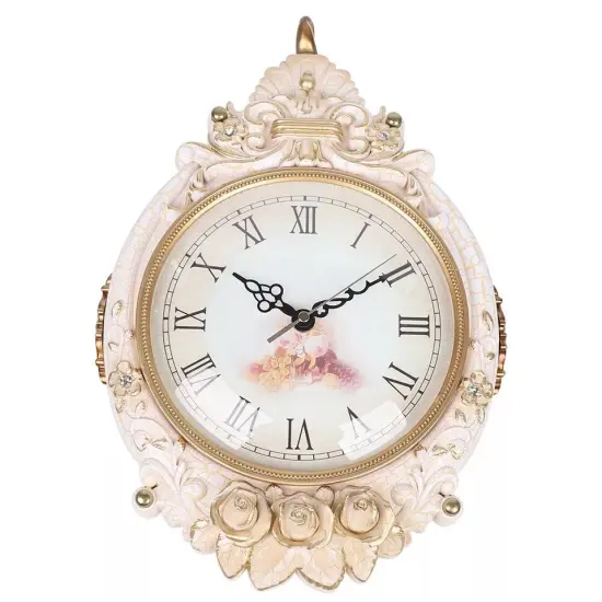 Double-Sided Wall Mounted Clock Accurate Pointer Clock Vintage Hanging Clock {2}
