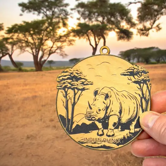 Ornament - Black - Indian Rhino {2}