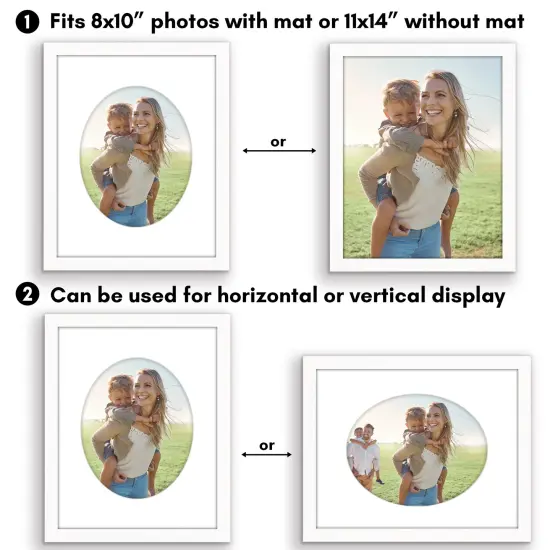 Americanflat Picture Frame with Oval-Shaped Mat - Ideal for Any Room, Living Rooms, Dorm Room {4}