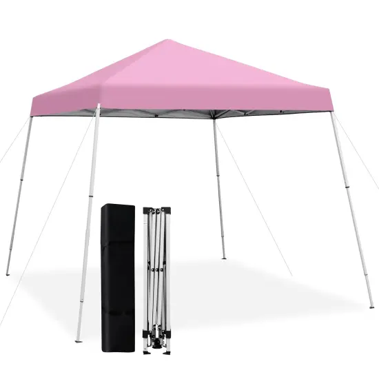 Costway 10x10ft Patio Outdoor Instant Pop-up Canopy Slanted Leg UPF50+ Sun Shelter {8}