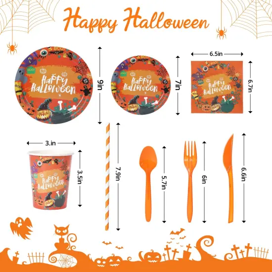 200 Pcs Halloween Disposable Dinnerware Set {5}