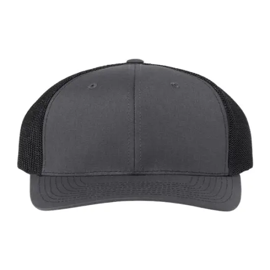 Richardson&reg; Garment Washed Trucker Cap Charcoal/ White {3}