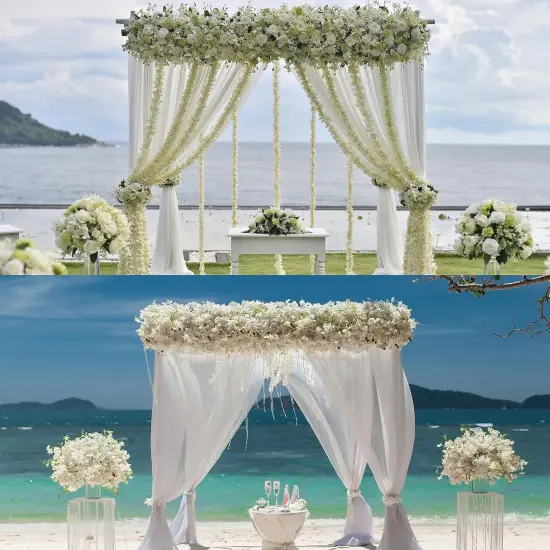 6-Pack Artificial Cherry Blossom Garland - Hanging Silk Flower Vines for Home and Event Decor {3}