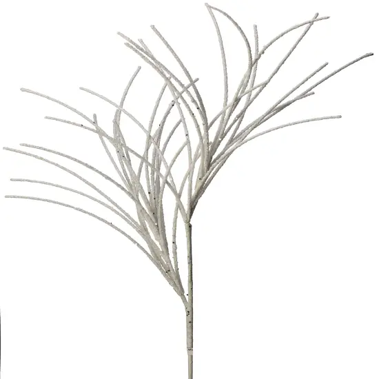 28"MICRO BEADED/SEQUIN GRASS SPRAY-WHITE {1}