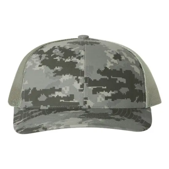 Richardson&reg; Printed Trucker Cap Digital Camo Green {1}