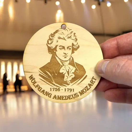 Ornament - Wolfgang Amadeus Mozart Raw Wood {6}