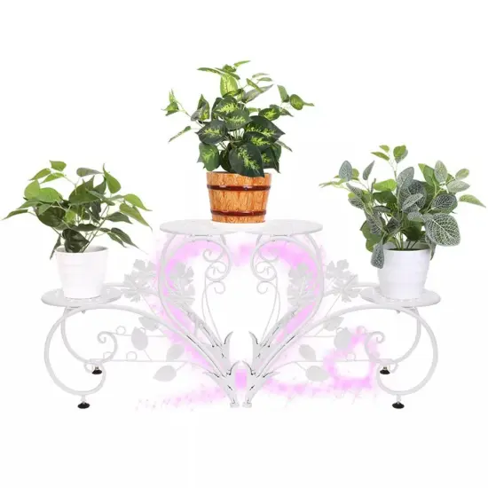 2x 2Tier Tall Metal Plant Stand Flower Pot Holder Rack Display Garden Home Decor {1}