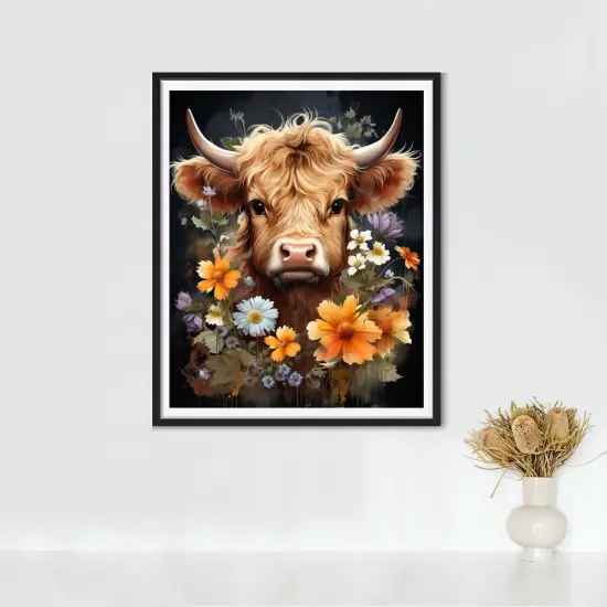 DIY 5D Diamond Painting Art Kits for Adults Highland Cow Diamond Painting Round Drill Art Craft Kits for Home Wall Decor Gifts 16x20inch {6}