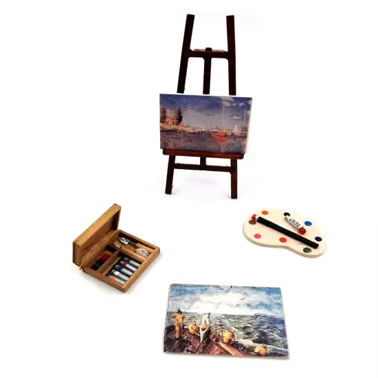 Doll House Accessory Painting Tool Set Miniature Dollhouse Toy Balcony Patio Furnitures Decoration Accessories 1 12 Scale {5}