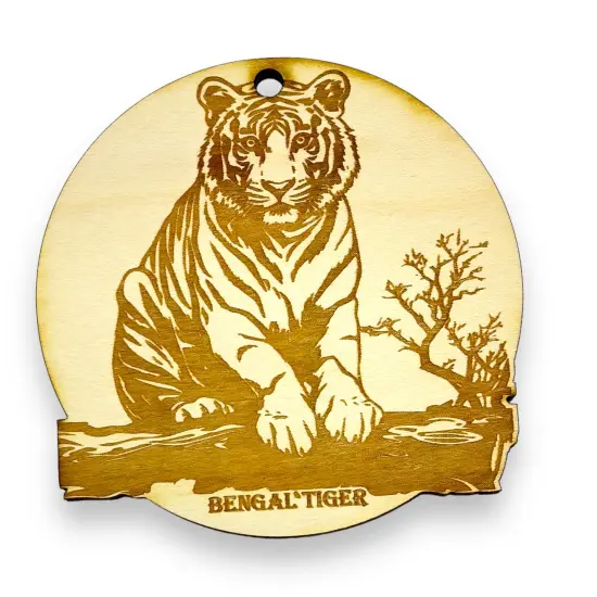 Ornament - Bengal Tiger Raw Wood {1}