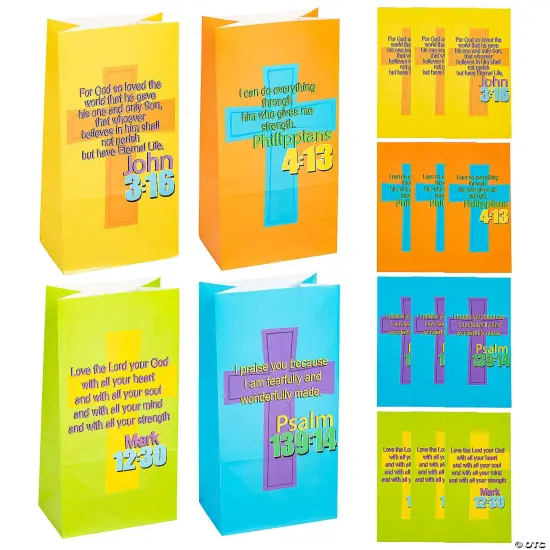 Bible Verse Treat Bags 5 1/4" x 10" - 12 Pc. {2}