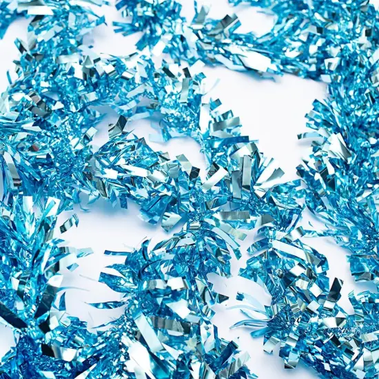 Light Blue Metallic Tinsel Twist Garland for Party Decorations {5}