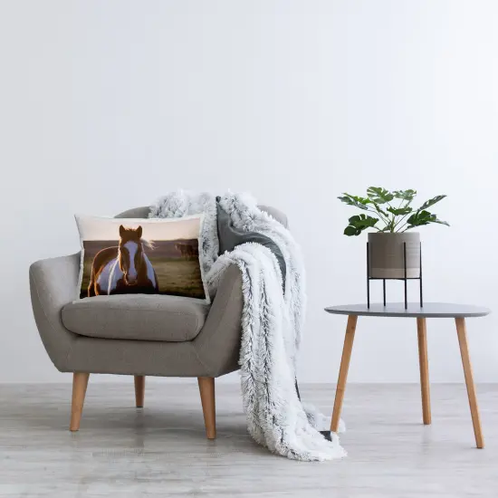 Stupell Industries Spotted Horse in Rural Countryside Decorative Printed Pillow design by Steve Toole, 14 x 7 x 20 {3}