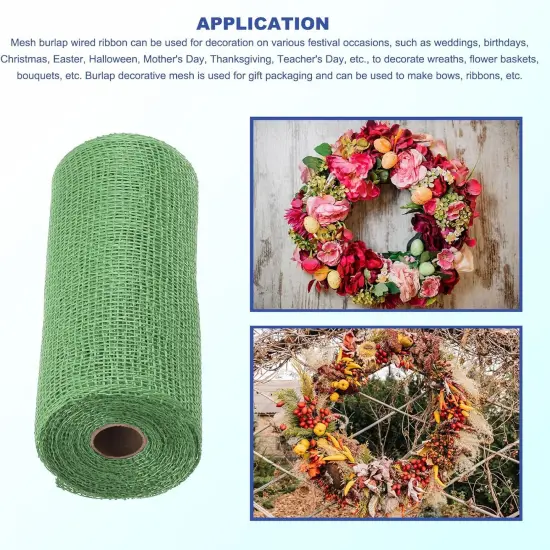 Poly Burlap Ribbon Mesh for Wreath, Decorative Mesh Fabric Ribbon {4}