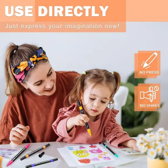 24 Colors Acrylic Paint Pens, Dual Tip Acrylic Paint Markers with Brush Tip and Fine Tip, Acrylic Pens for Rock Painting, Wood, Canvas, Stone, Glass, Ceramic,DIY Crafts Making Art Supplies {3}